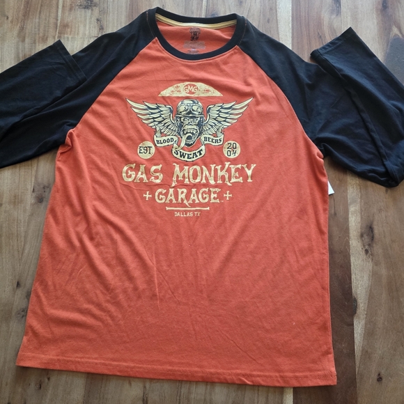 Men's Gas Monkey Garage Raglan Tee,  Size  M - Picture 2 of 8